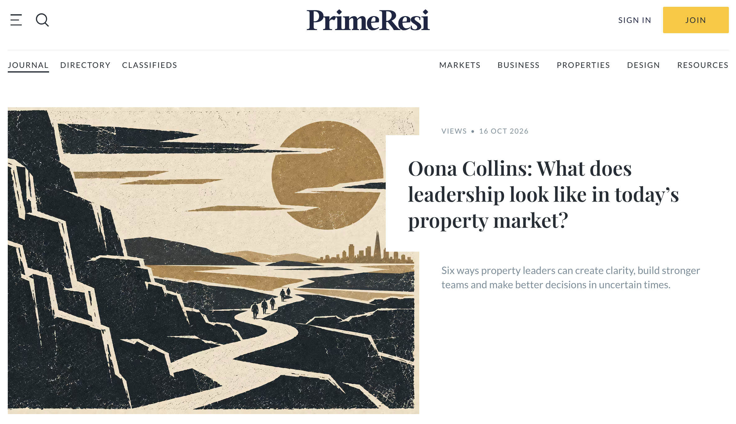 What does leadership look like in today’s property market?